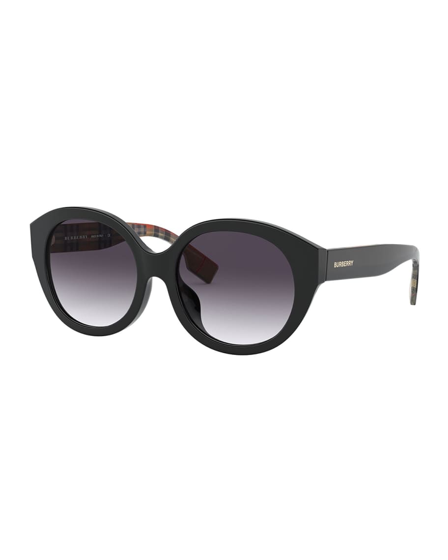 Burberry Round Acetate Sunglasses Neiman Marcus