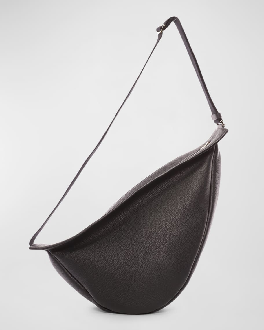 The Row Large Slouchy Banana Bag in Black PLD