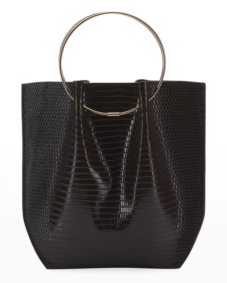 THE ROW Flat Micro Circle Bag in Lizard Neiman Marcus
