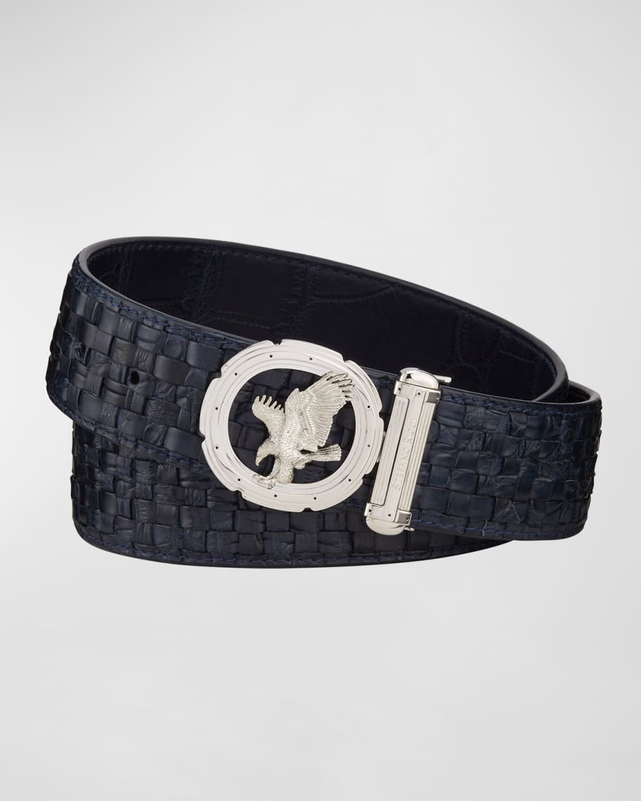 Stefano Ricci Men's Crocodile Belt with Eagle Buckle