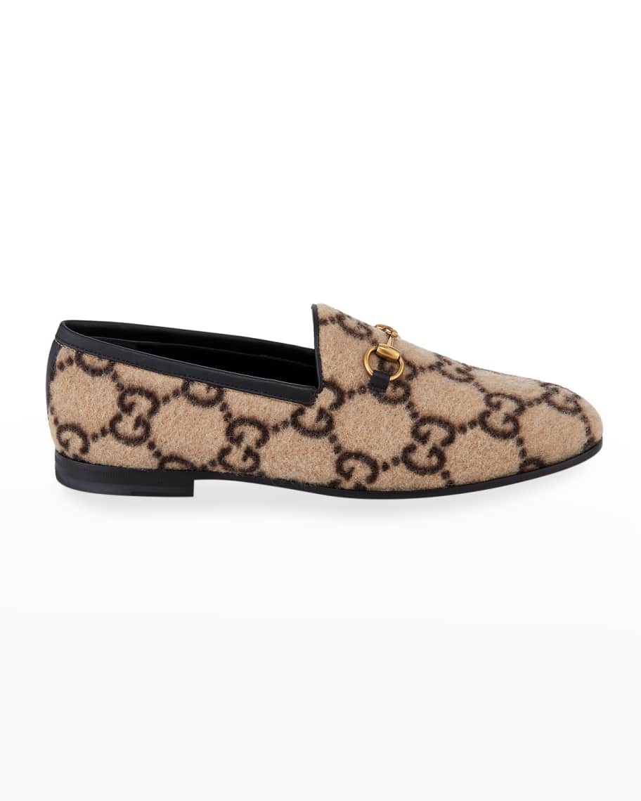 Gucci Jordaan Flat GG Flannel Loafers | Neiman Marcus