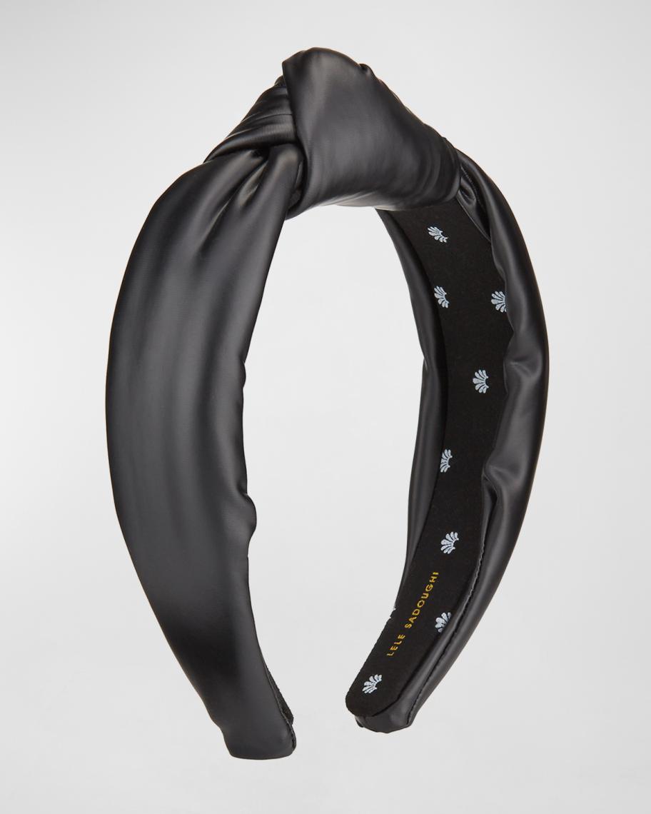Lele Sadoughi Matte Faux Leather Knotted Headband | Neiman  display picture 2