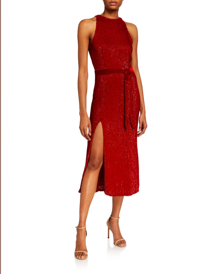 Retrofete Tilly Sequined High-Neck Cocktail Dress | Neiman Marcus