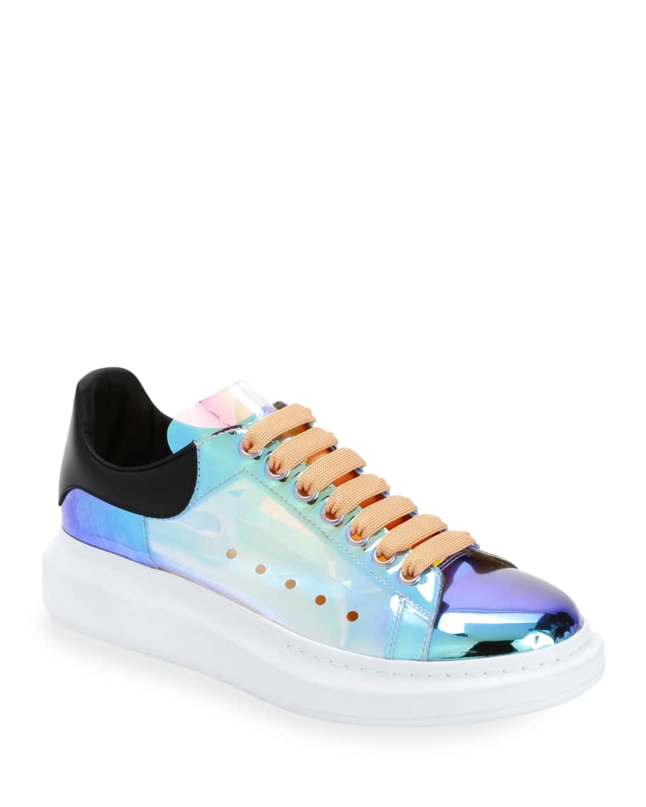 Alexander McQueen Men s Clear Iridescent Oversized Sneakers