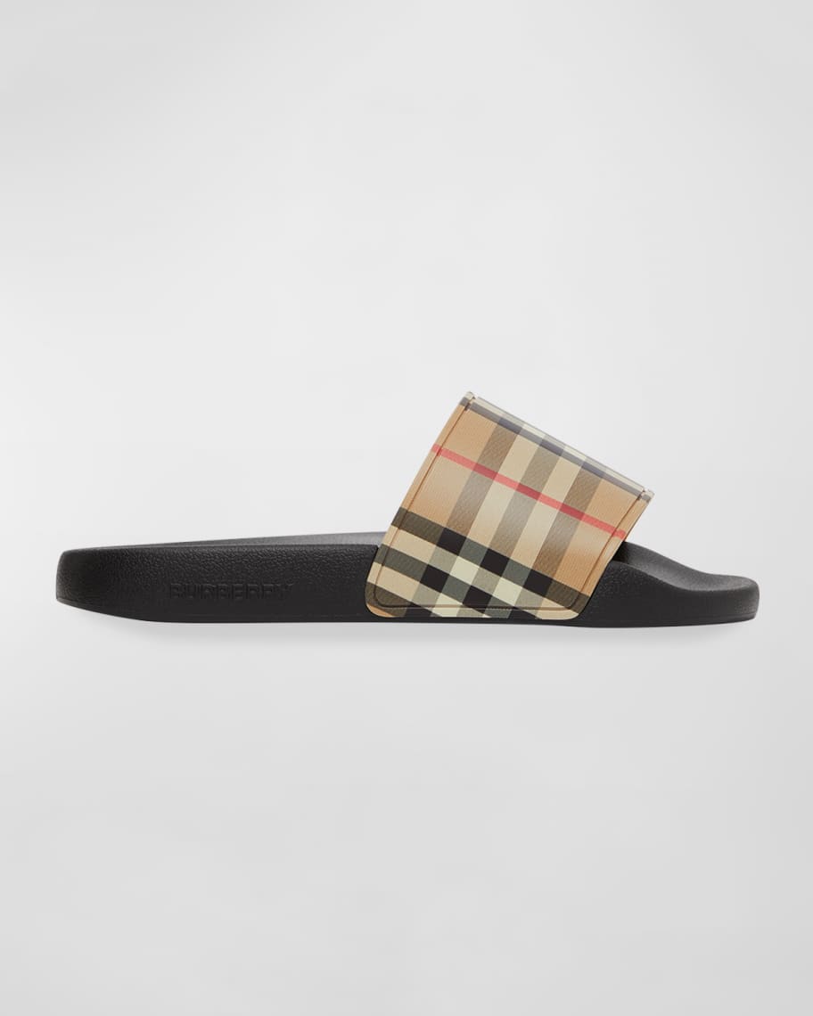 Burberry furley vintage check pool slides cheap