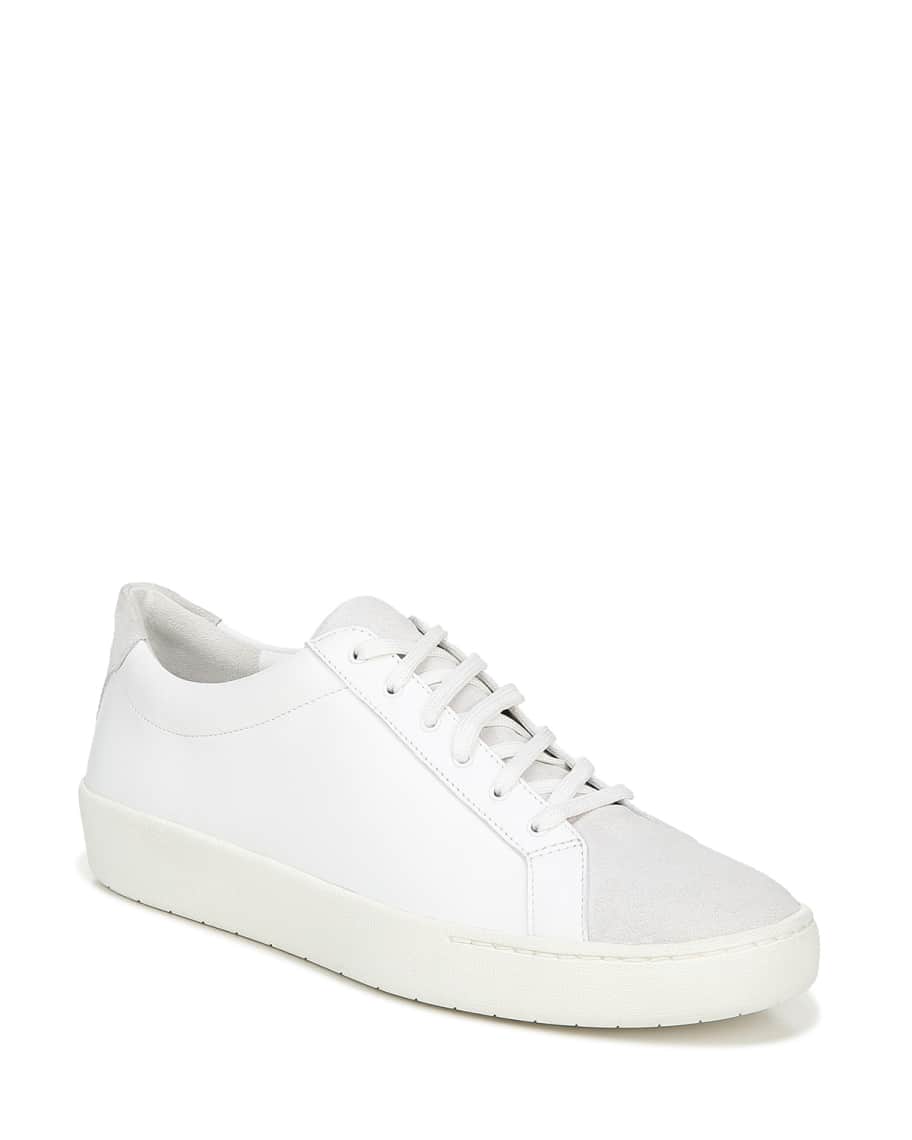 Vince Janna Mixed Leather Low-Top Sneakers | Neiman Marcus