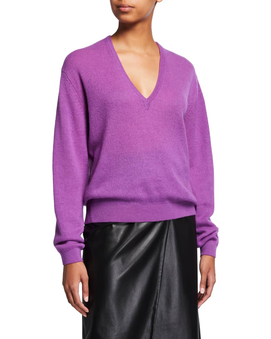 KHAITE Veronica short-sleeve jumper - Purple