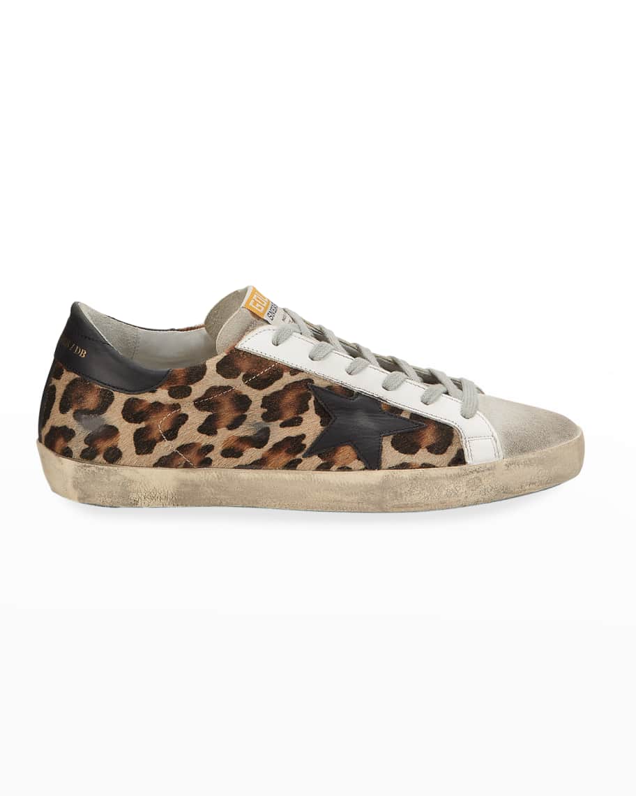 Golden Goose Superstar Leopard Calf Hair Sneakers | Neiman Marcus