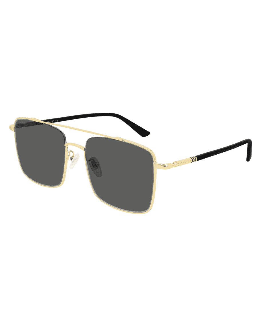 Gucci Mens Square Metal Aviator Sunglasses Neiman Marcus 