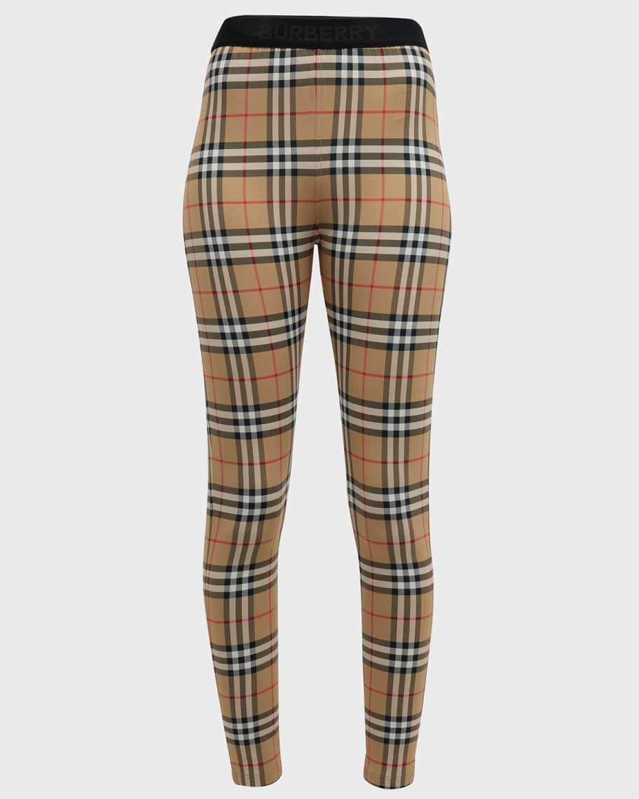 Burberry Belvoir Vintage-Check Leggings | Neiman Marcus