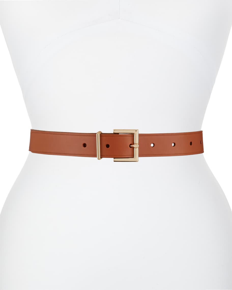 FRAME Square-Buckle Leather Belt | Neiman Marcus