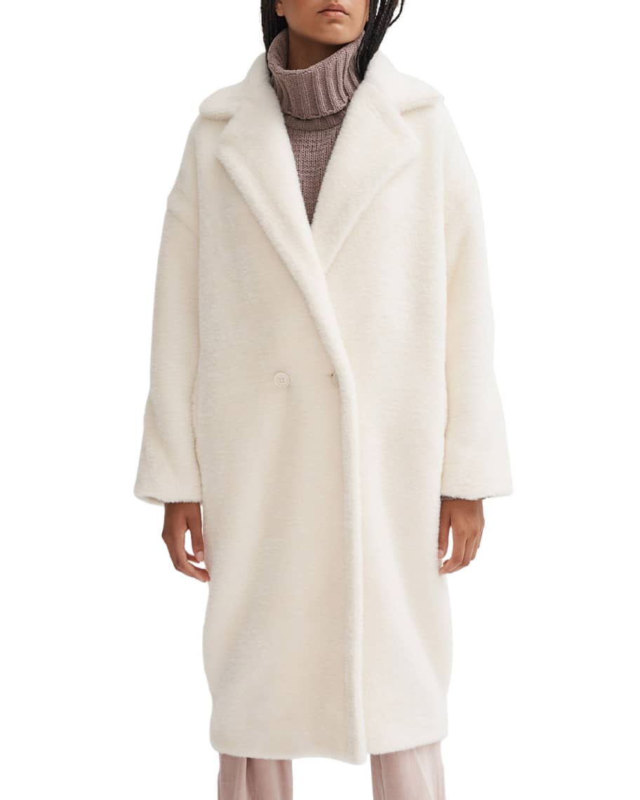 NOIZE Estelle Soft Plush Faux-Fur Long Coat | Neiman Marcus