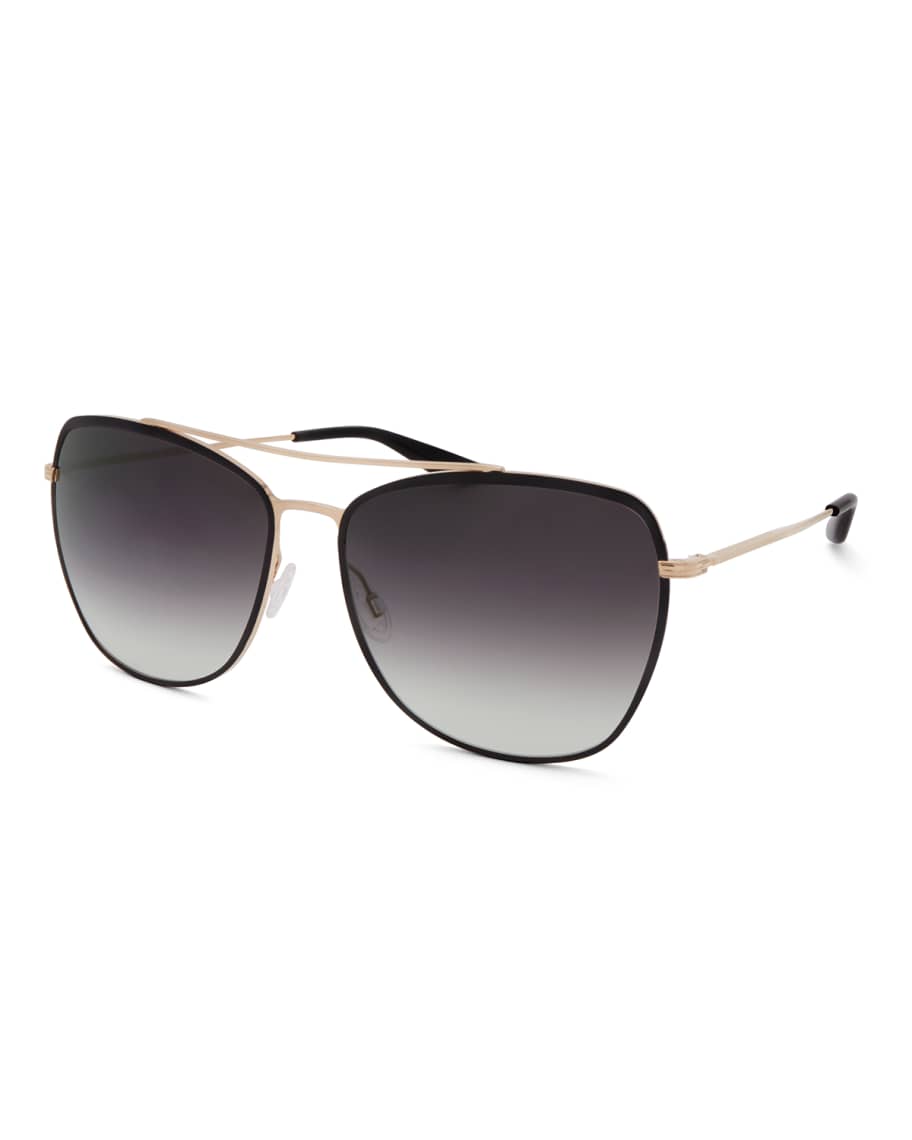 Barton Perreira Severine Titanium Aviator Sunglasses | Neiman Marcus