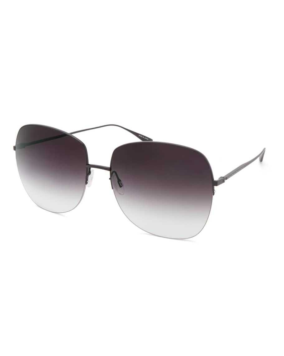 Barton Perreira Harmonia Round Rimless Titanium Sunglasses | Neiman Marcus