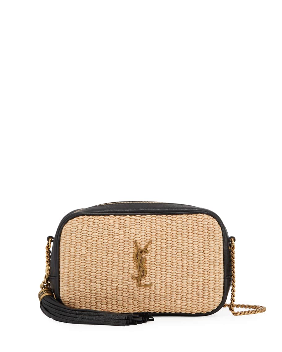 Saint Laurent Lou Mini YSL Monogram Raffia Camera Bag Neiman Marcus