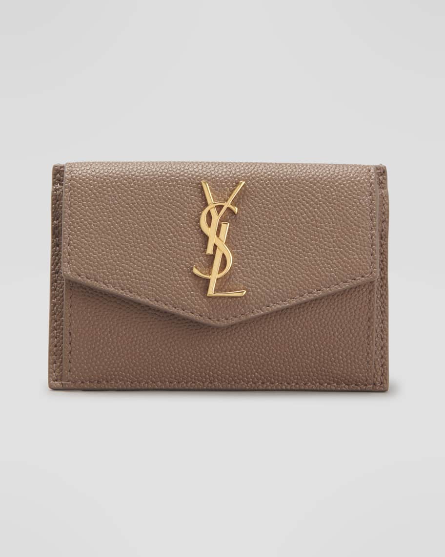 Saint Laurent YSL Flap Top Leather Envelope Wallet Neiman Marcus
