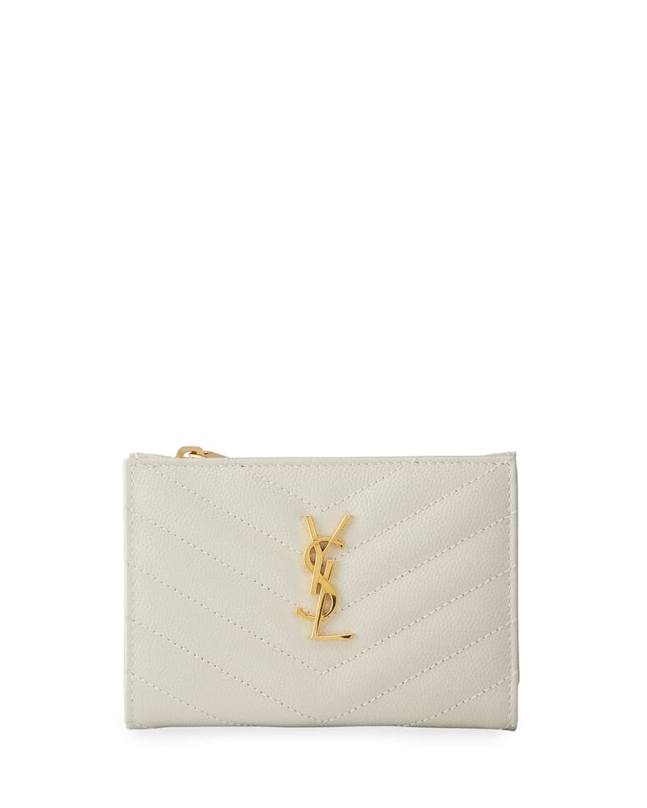 Saint Laurent YSL Monogram Slim Leather Wallet | Neiman Marcus