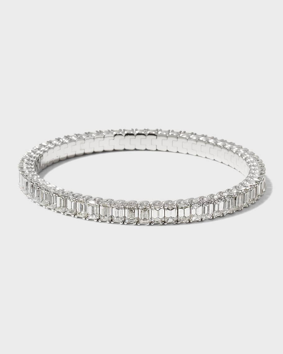 Picchiotti 18K White Gold Expandable Emerald-Cut Diamond Bracelet