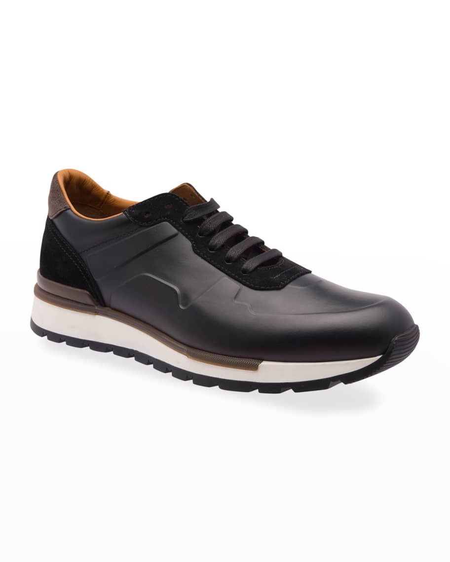 Bruno Magli Men's Davio Leather/Suede Sneakers | Neiman Marcus