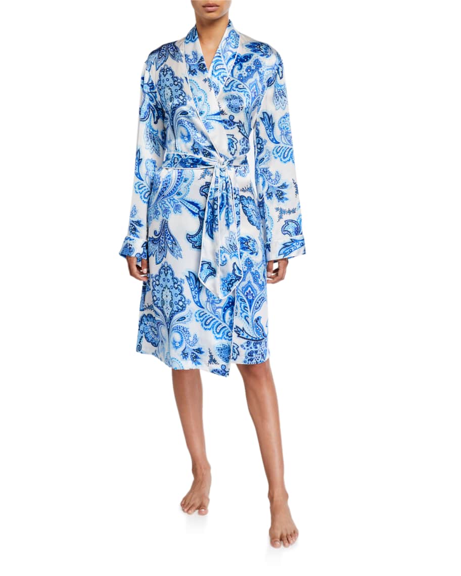 Paul Stuart Paisley Print Silk Robe | Neiman Marcus