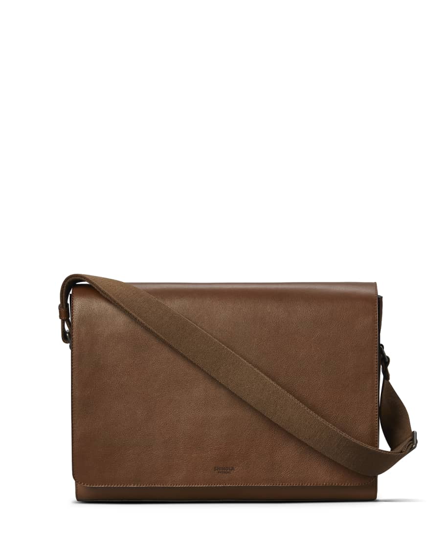 Shinola Men's Guardian Leather Laptop Messenger Bag | Neiman Marcus