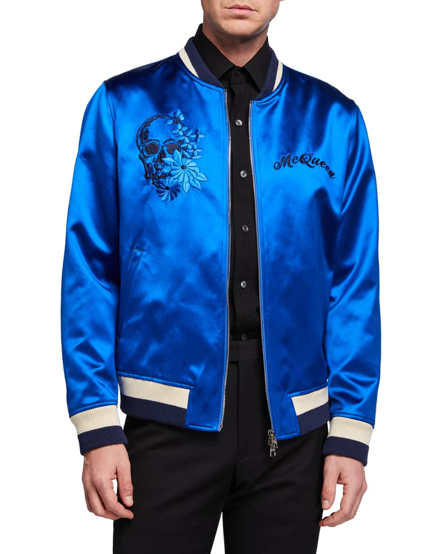 Alexander mcqueen embroidered bomber jacket on sale