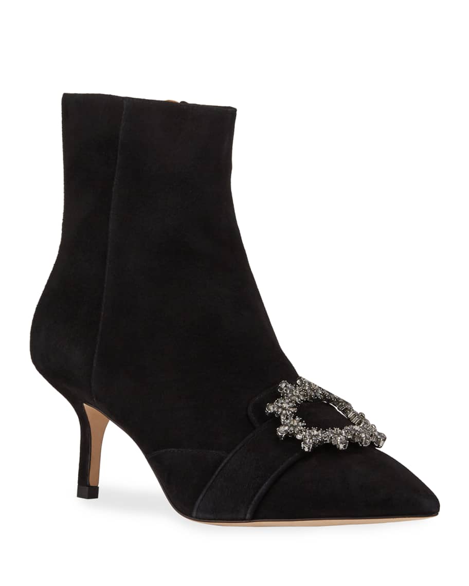 Tory Burch Suede Crystal Ankle Booties | Neiman Marcus