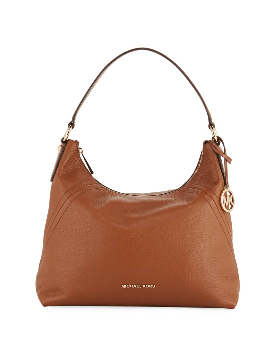 Aria large pebbled leather shoulder bag Clearance