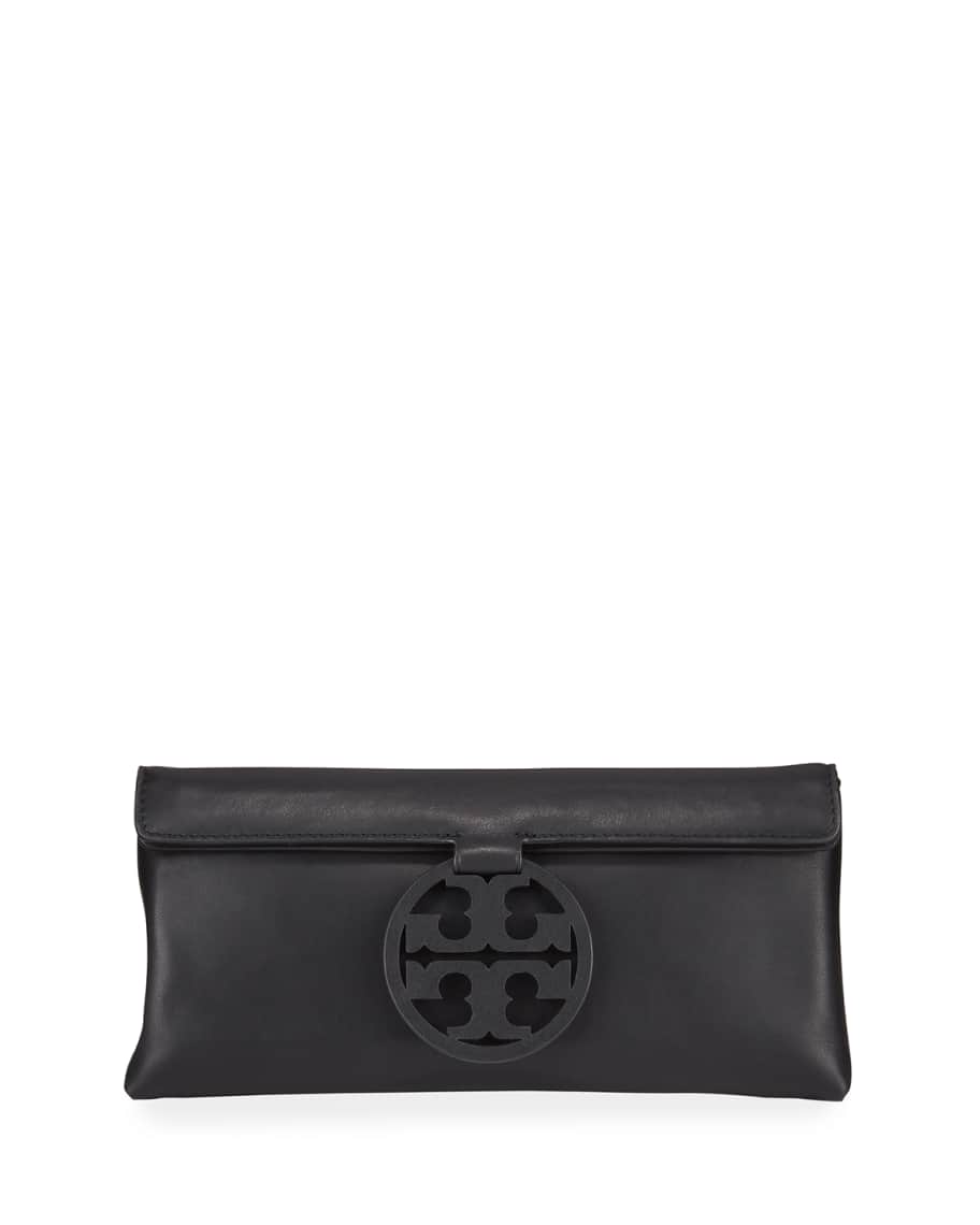 Tory Burch Miller Leather Clutch Bag | Neiman Marcus