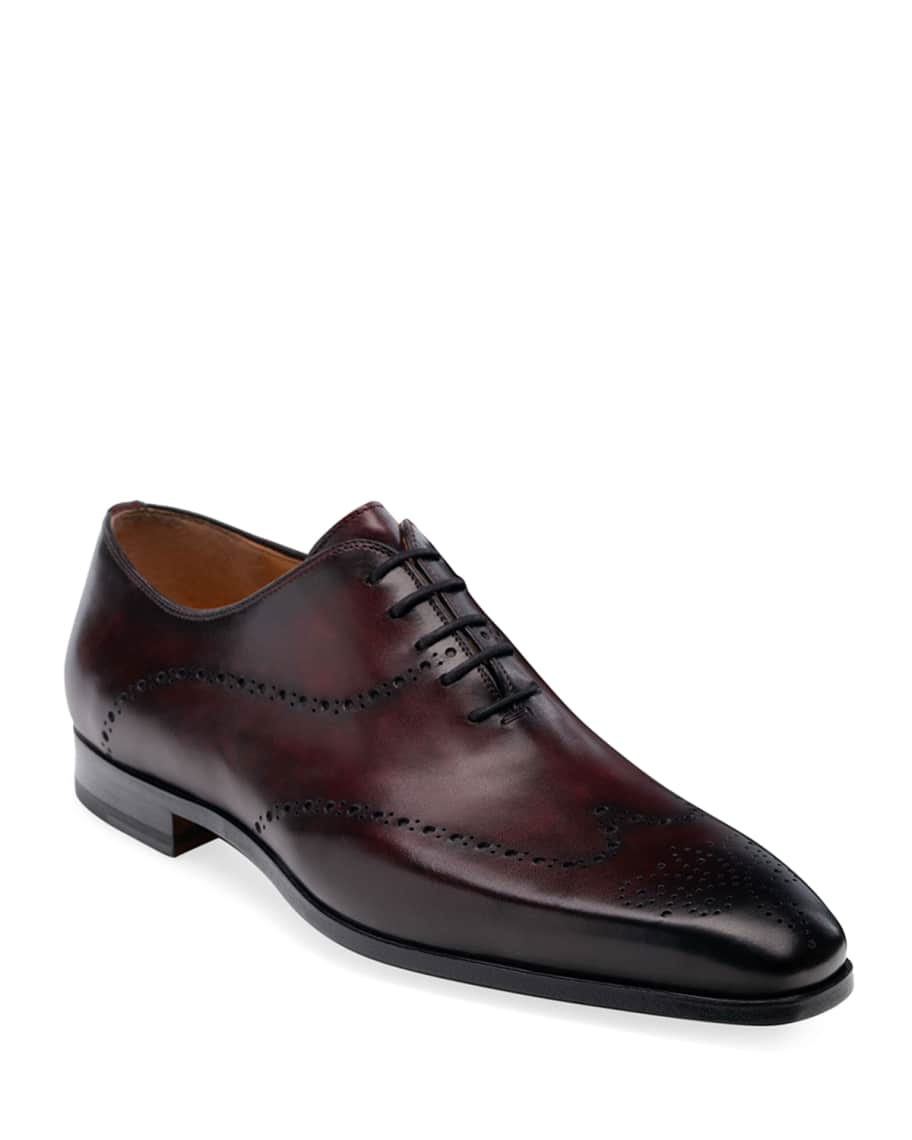 Magnanni Men's Jethro Brogue Whole-Cut Oxford Shoes | Neiman Marcus