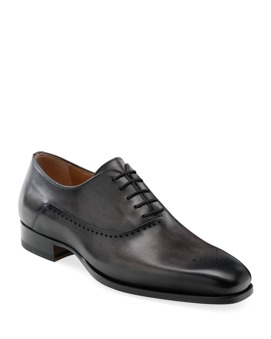Magnanni Men's Shepard Brogue Burnished Leather Oxford Shoes | Neiman ...