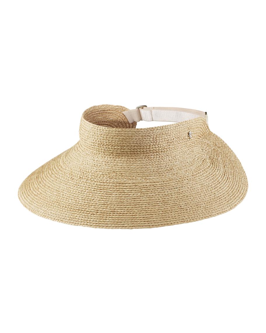 NWT - Helen Kaminski Marisol Raffia Visor - Charcoal? Helen Kaminski Marisol Raffia Adjustable Visor | Neiman Marcus main image 3