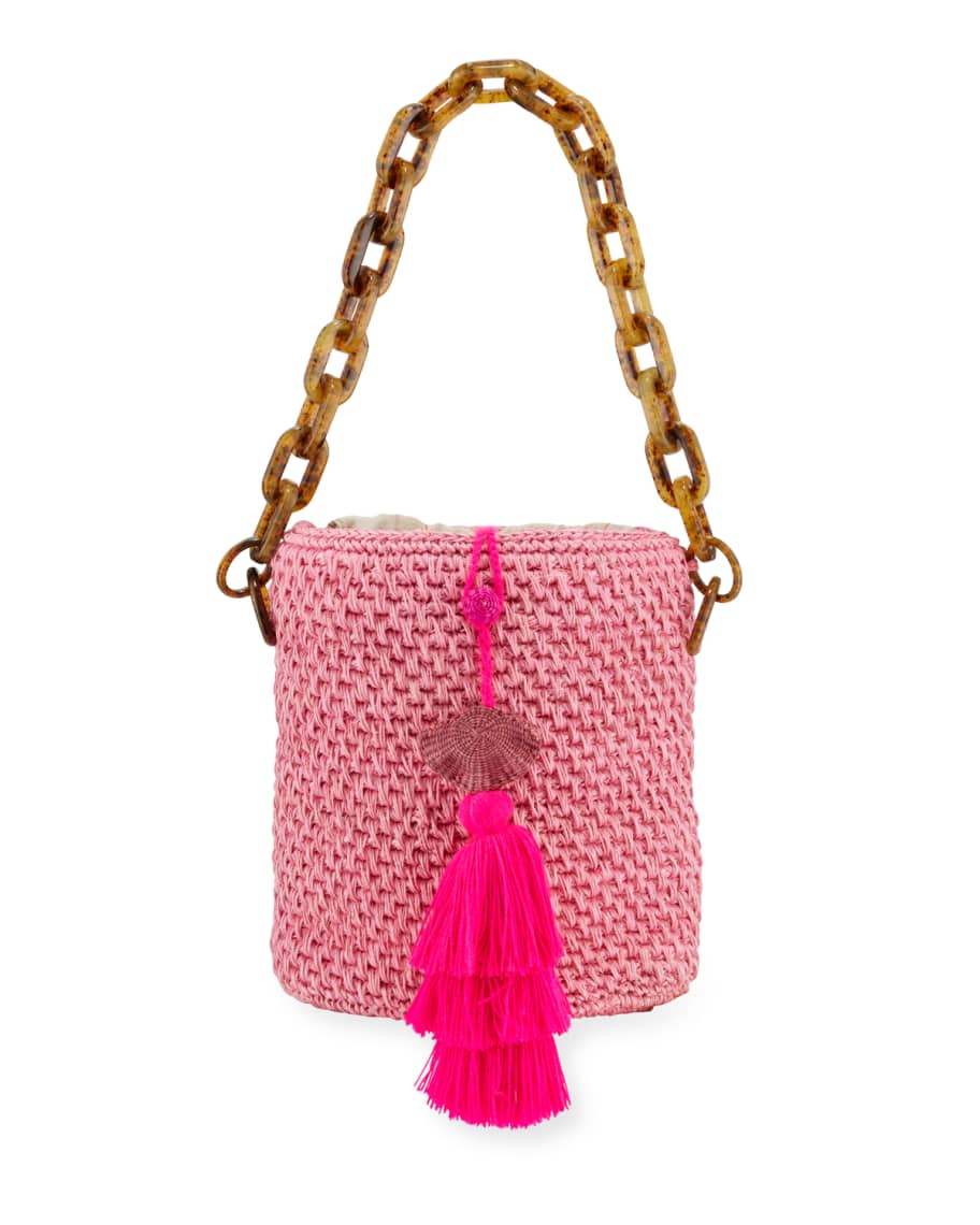 Maison Alma Bahia TopHandle Basket Bag w/ Tassels Neiman Marcus