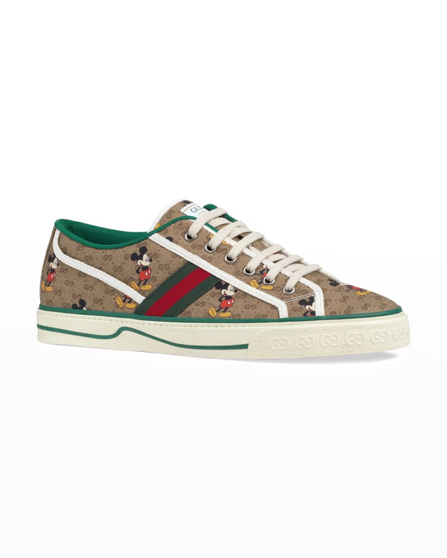 Gucci Men's Mickey Mouse Vulcanized Sneakers | Neiman Marcus