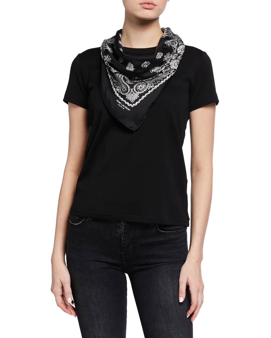 【返品?交換対象商品】 Saint Laurent Silk Scarf Bandana | Neiman Marcus 小物
