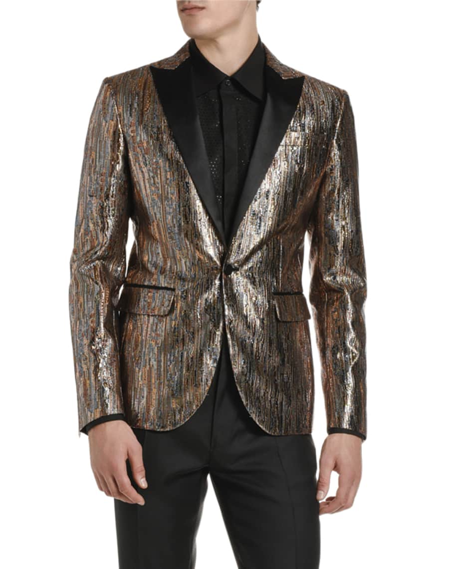 Dsquared2 Men's Tokyo-fit Metallic-Jacquard Evening Jacket | Neiman Marcus