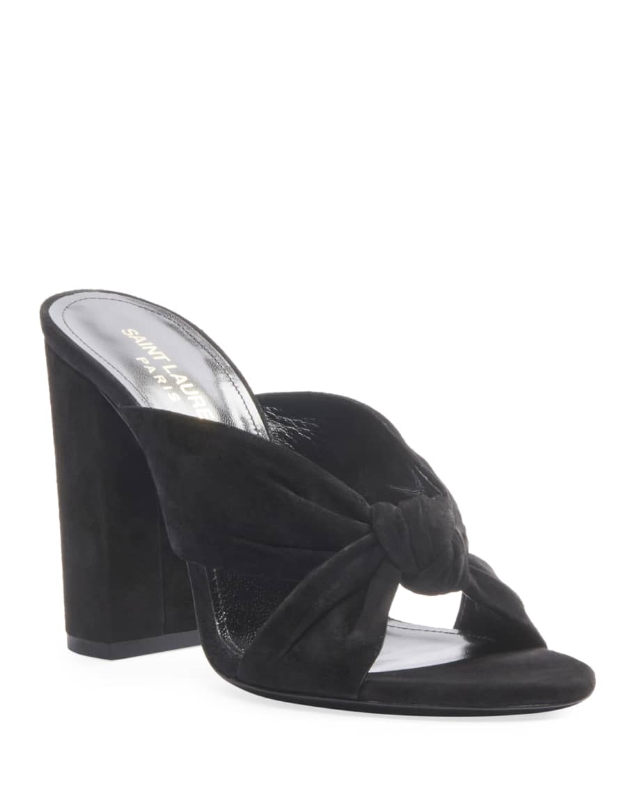 Saint Laurent Loulou 100mm Suede Mule Sandals Neiman Marcus