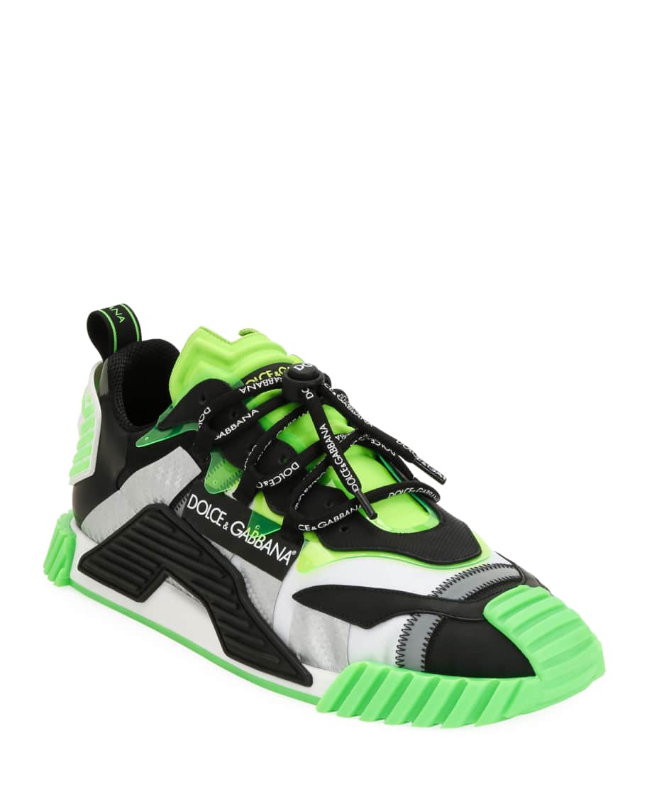 Dolce & gabbana men's neon colorblock trainer sneakers