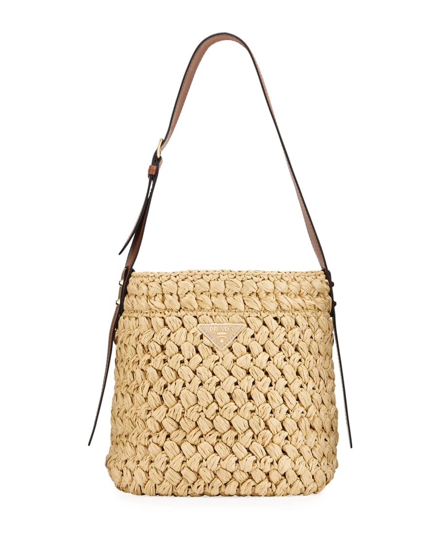 Maison Margiela woven-raffia shoulder bag, Neutrals