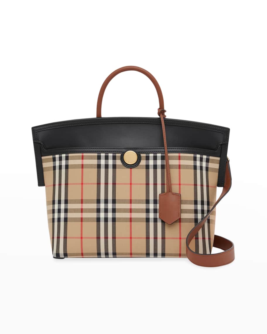 Burberry Society Small Vintage Check Top-Handle Bag | Neiman Marcus