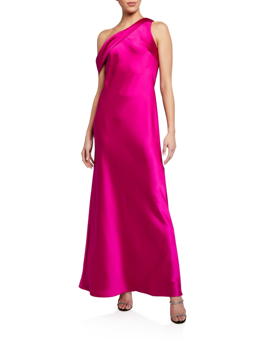 Thea One Shoulder Satin Bias Gown