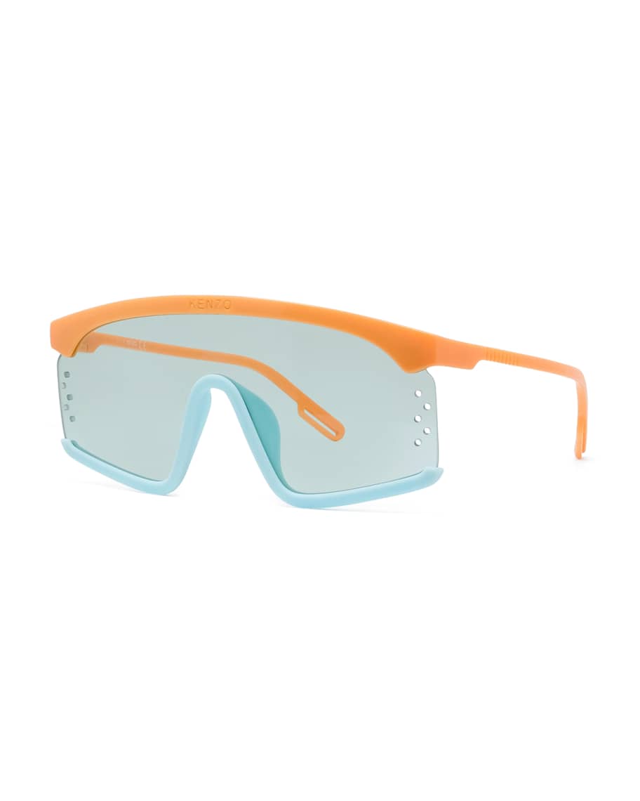 Kenzo Men's Two-Tone Acetate Shield Sunglasses | Neiman Marcus