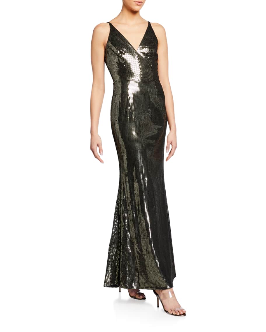Dress the population harper sequin gown top