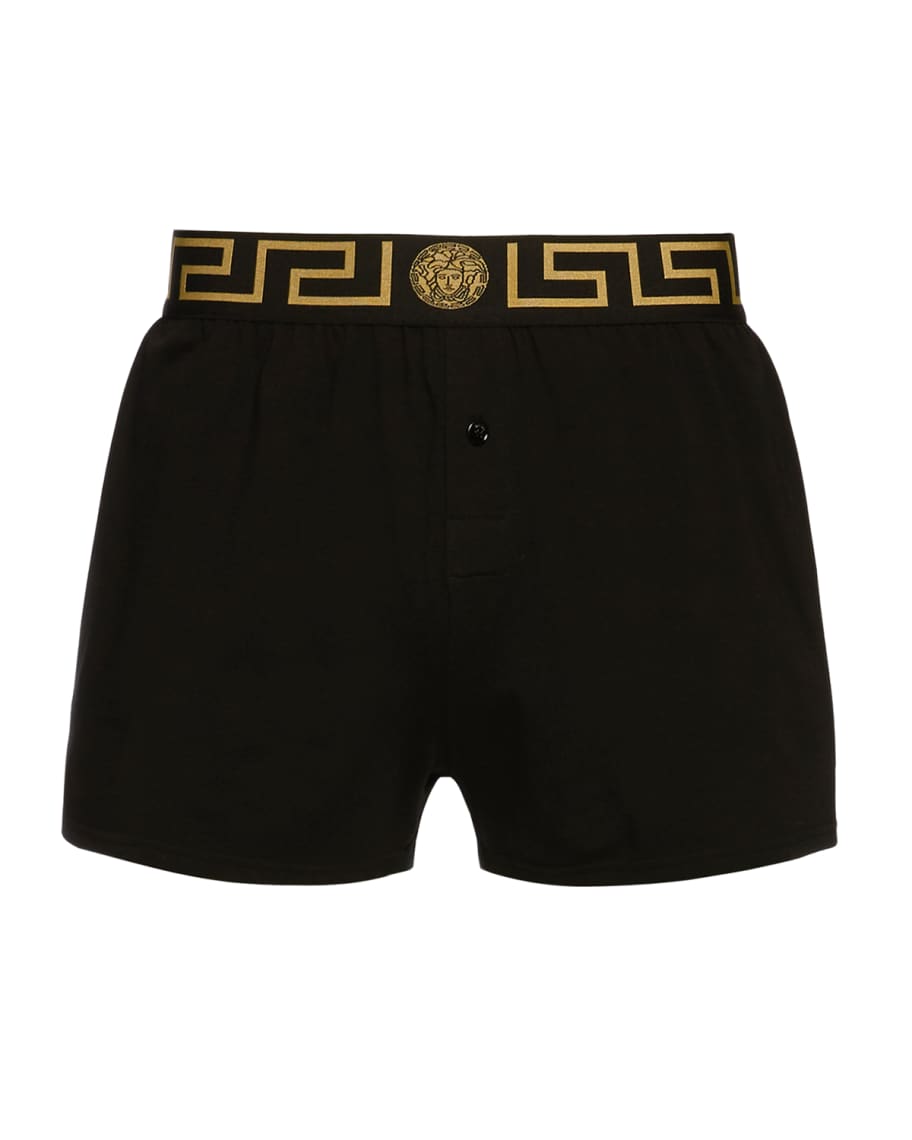 Versace Men's Greek Key Cotton Boxers Neiman Marcus