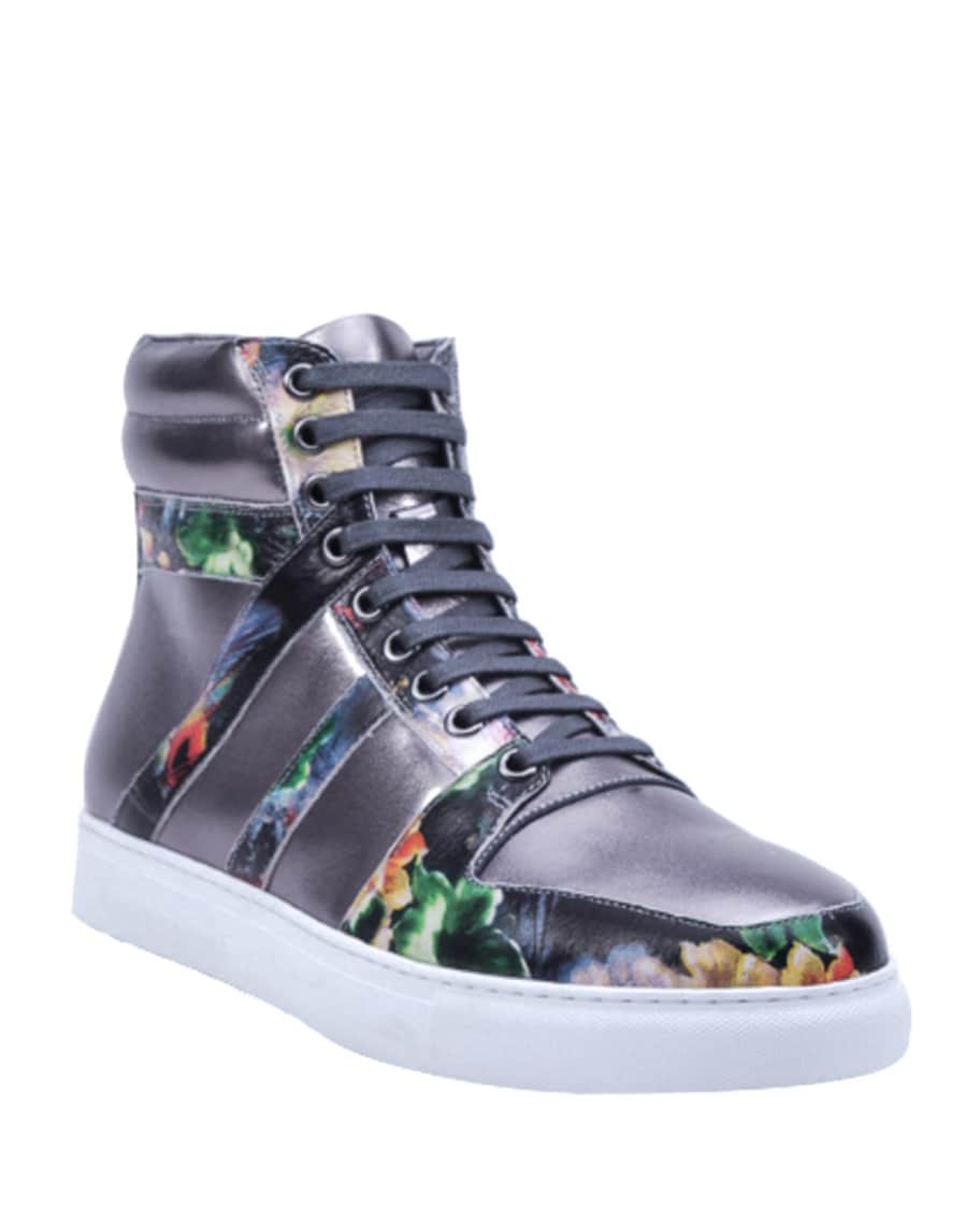 Badgley Mischka Men s Arthur Leather High Top Sneakers Neiman Marcus