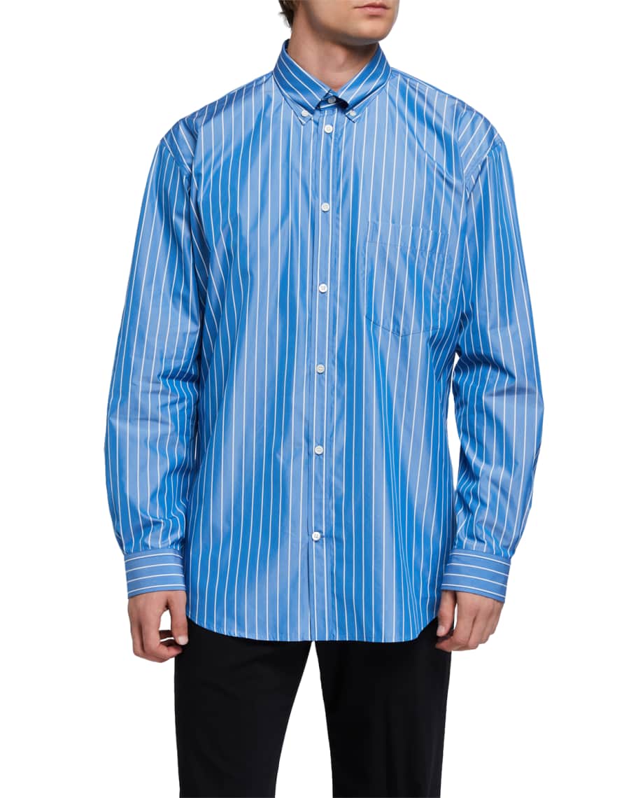 balenciaga poplin pinstripe shirt