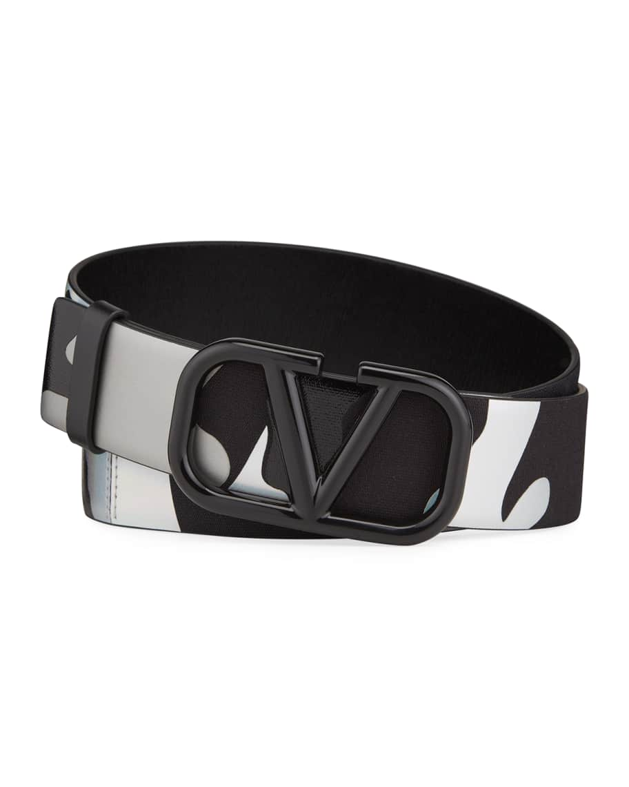 Shop Christian Louboutin Loubi Camouflage Leather Belt