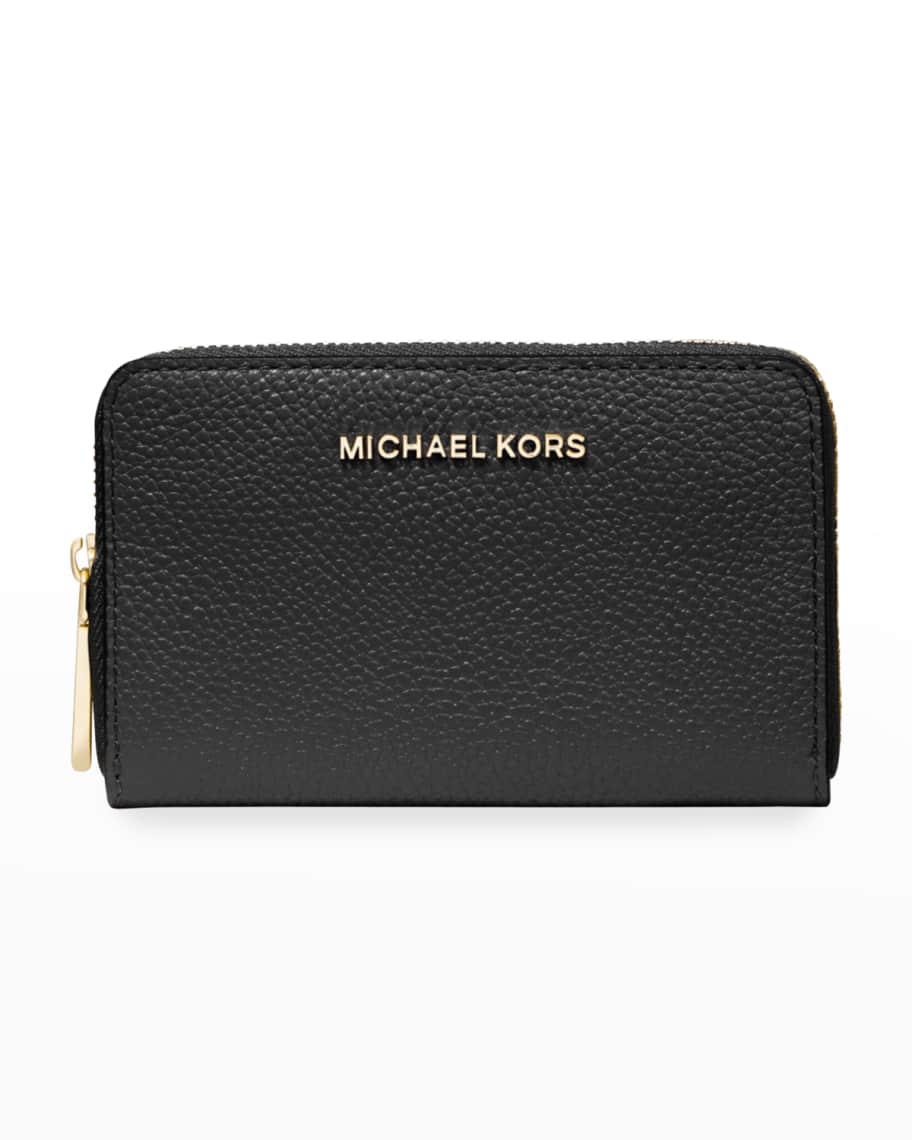 Michael Kors Brown Leather Jet Set Zip Around Wristlet Wallet Michael Kors  | The Luxury Closet