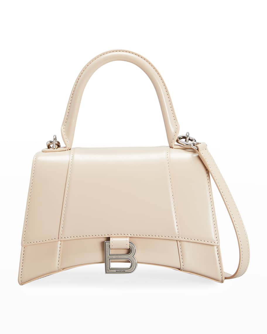 Balenciaga Hourglass Small Shiny Leather Top-Handle Bag