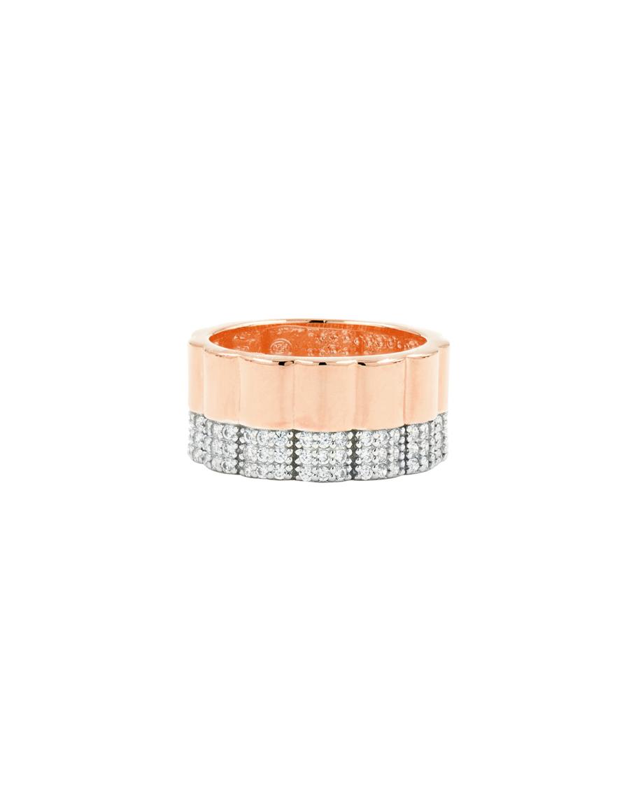 Freida Rothman Radiance Wide Band Ring, Size 6-8, Rose Gold | Neiman Marcus